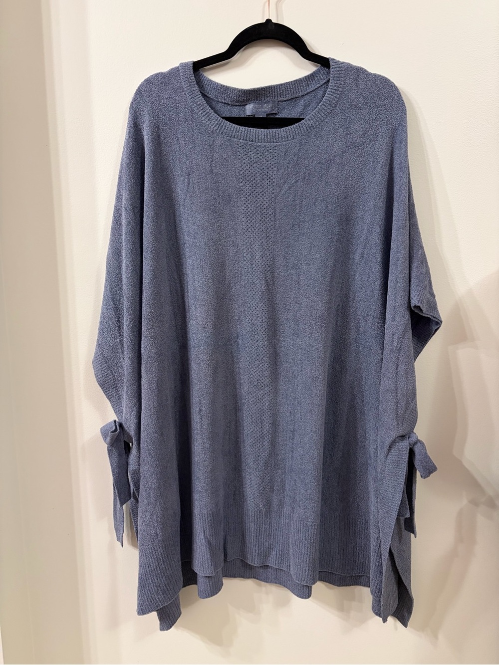 Barefoot Dreams Cozy Chic Hi Low Oversized Poncho Sweater Side Ties Size 1X